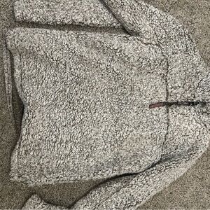 Cozy Gray Sherpa Pullover